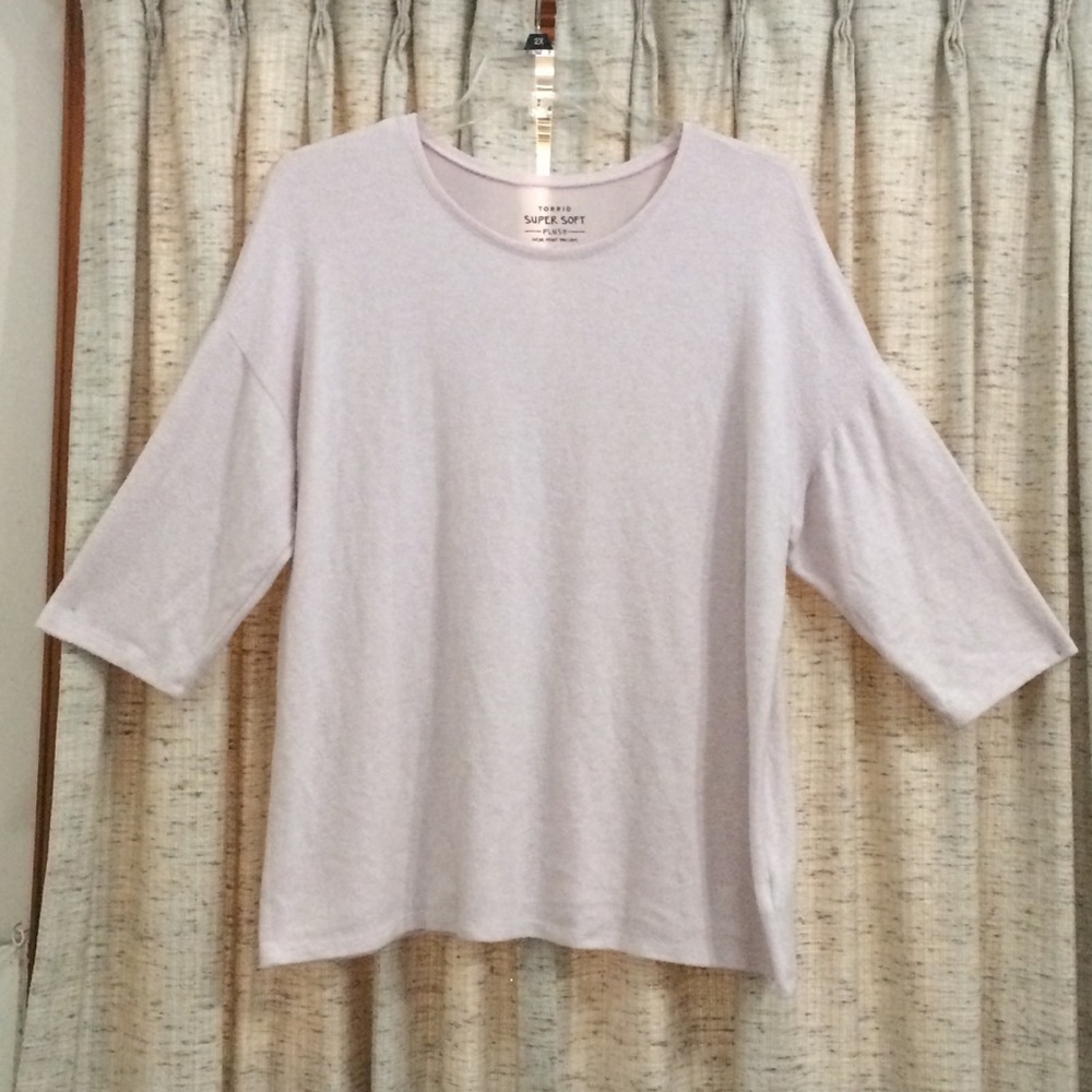 Torrid Super Soft Plush Lilac Pink Dolman Top - 2X